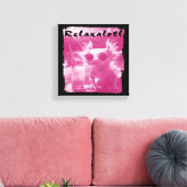 Roze distressed relaxalotl axolotl canvas afdruk (Insitu (Woonkamer))