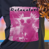 Roze Distressed Relaxalotl Axolotl Dames T-shirt