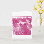 Roze distressed relaxalotl axolotl kaart (Gele Bloem)