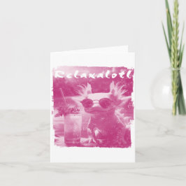 Roze distressed relaxalotl axolotl kaart