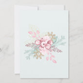 Roze Dit Het Seizoen Munt Vakantie Diner Uitnodigi Kaart (Achterkant)