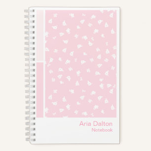 Roze Ditsy Bloem Verticaal Palet Notitieboek
