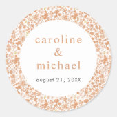  roze ditzy Floral Wedding Ronde Sticker (Voorkant)