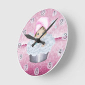 Roze diva Bubble Bath Clock Ronde Klok (Hoek)