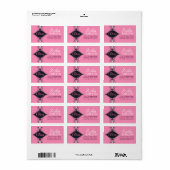 Roze Diva Juweel Kant Monogram Adreslabel Etiket (Full Sheet)