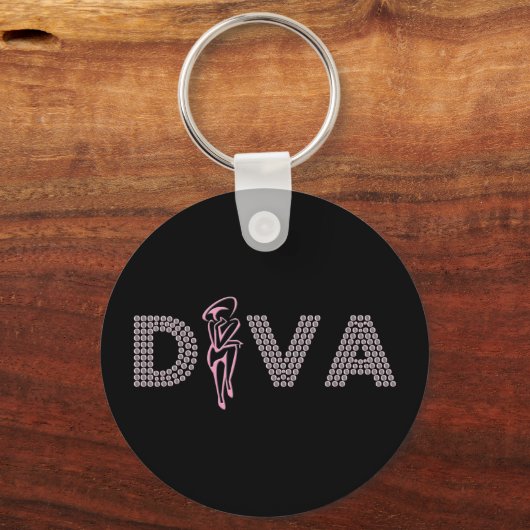 Roze Diva Sleutelhanger (Voorkant)