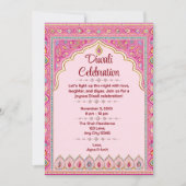 Roze Diwali Traditioneel  Diwali feest Kaart (Voorkant)