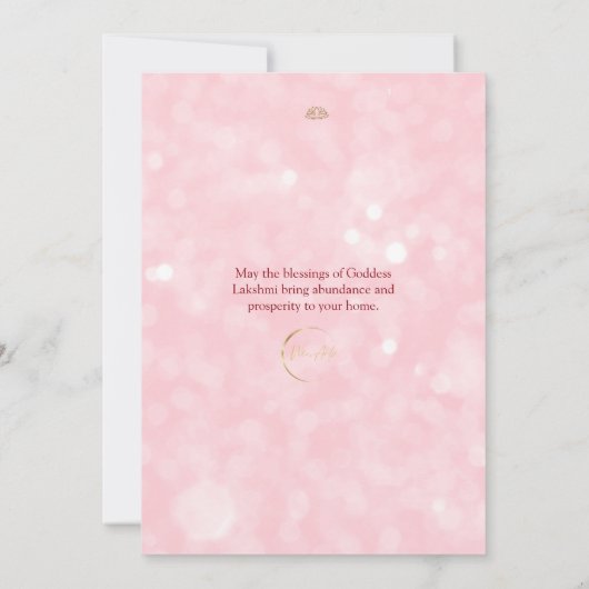 Roze Diwali Traditionele Diwali Viering Kaart (Achterkant)