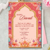 Roze Diwali traditionele kunst Diwali viering Kaart