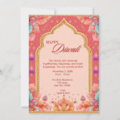 Roze Diwali traditionele kunst Diwali viering Kaart (Voorkant)