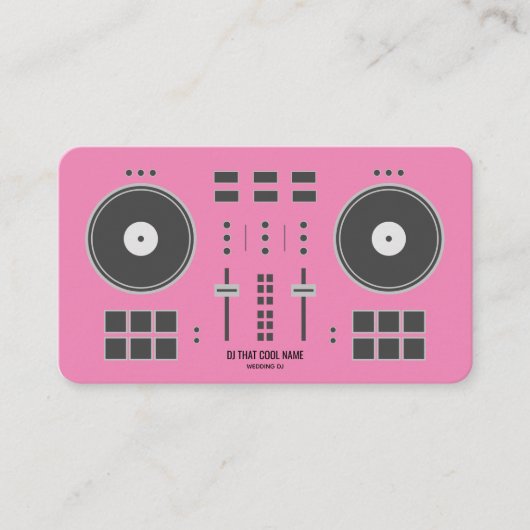 Roze DJ-controller Visitekaartje (Voorkant)