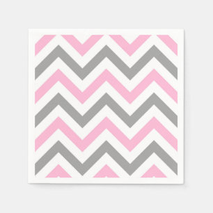 Roze, Dk Grey Wht Large Chevron ZigZag Pattern Servet