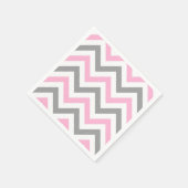Roze, Dk Grey Wht Large Chevron ZigZag Pattern Servet (Hoek)