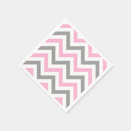 Roze, Dk Grey Wht Large Chevron ZigZag Pattern Servet (Hoek)
