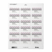 Roze Dk Grijs Wit LG Chevron Grijs Naam Initiaal Etiket (Full Sheet)