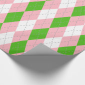 Roze Dk Grijs Wit XL Argyle Cadeaupapier (Hoek)