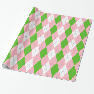 Roze Dk Grijs Wit XL Argyle Cadeaupapier