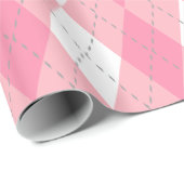 Roze Dk Grijs Wit XL Argyle Cadeaupapier (Rol Hoek)