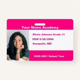 Roze doe het zelf op maat gemaakte homeschool foto badge