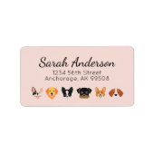 Roze Dog Birthday Let's Pawty Etiket (Voorkant)