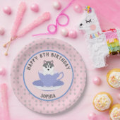 Roze Dog Birthday Party Borden Papieren Bordje (Feest)
