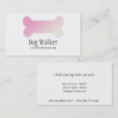 Roze Dog Bone Visitekaartje Design 4 (Voorkant / Achterkant)