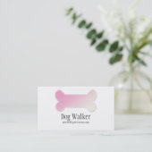 Roze Dog Bone Visitekaartje Design 4 (Staand voorkant)