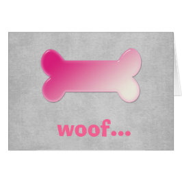 Roze dog bot *Wof* Blanco Wenskaart