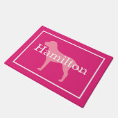 Roze Dog Deurmat (Schuin)