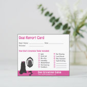Roze Dog en Mirror Dog Grooming Report Kaart (Staand voorkant)