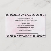 Roze Dog Grooming Dog Spa Afsprakenkaartje (Achterkant)