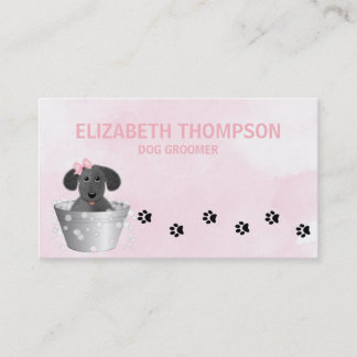 Roze Dog Grooming Dog Spa Afsprakenkaartje