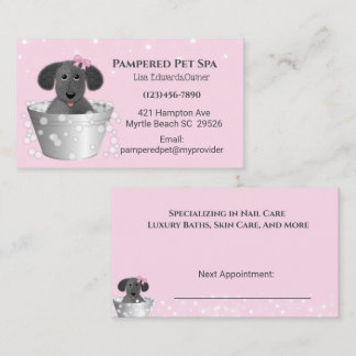 Roze Dog Grooming Dog Spa Appointcard Afsprakenkaartje