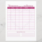 Roze Dog Healthcare Record Keeper Pagina (Achterkant)