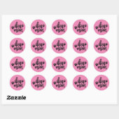 Roze Dog mama Paws Ronde Sticker (Vel)