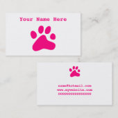 Roze Dog Paw Visitekaartje (Voorkant / Achterkant)