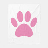 Roze Dog Pawprint Fleece Blanket (Voorkant)
