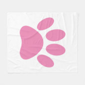 Roze Dog Pawprint Fleece Blanket (Voorkant (Horizontaal))