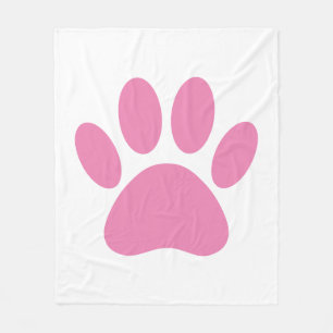 Roze Dog Pawprint Fleece Blanket Deken