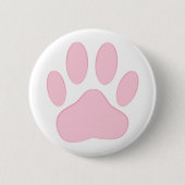 Roze dog Pawprint Ronde Button 5,7 Cm (Voorkant)