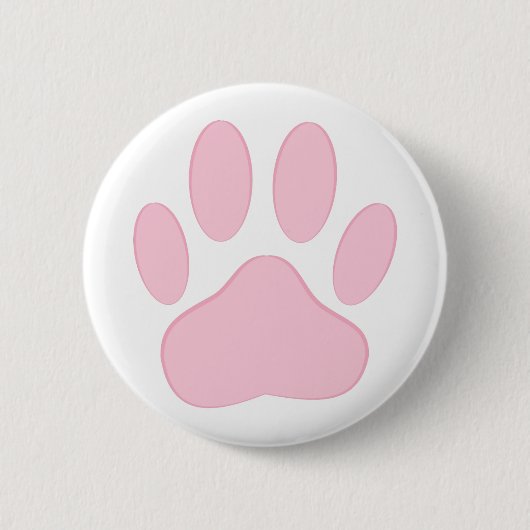 Roze dog Pawprint Ronde Button 5,7 Cm (Voorkant)