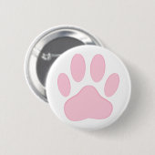 Roze dog Pawprint Ronde Button 5,7 Cm (Voorkant /achterkant)