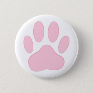 Roze dog Pawprint Ronde Button 5,7 Cm