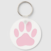 Roze dog Pawprint Sleutelhanger (Voorkant)