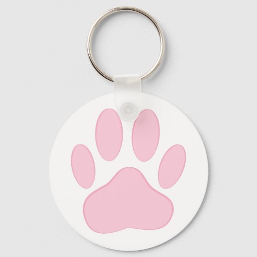 Roze dog Pawprint Sleutelhanger (Voorkant)