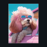 Roze Dog Ride-a-long Briefkaart<br><div class="desc">Dit ultra-schattige briefkaart is het perfecte middel om naar een hondenliefhebber te sturen. Met een realistische weergave van een roze hond op een strandvreugde,  zal dit briefkaart de dag van iemand zeker ophelderen!</div>