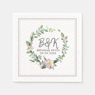 Roze Dog Roos Waterverven Warm Servet