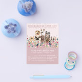 Roze Dog Sitting Service Flyer (Enkel)