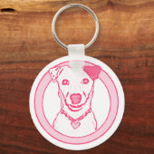 Roze Dog Sleutelhanger (Voorkant)