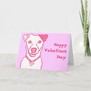 Roze Dog Valentijnse kaart